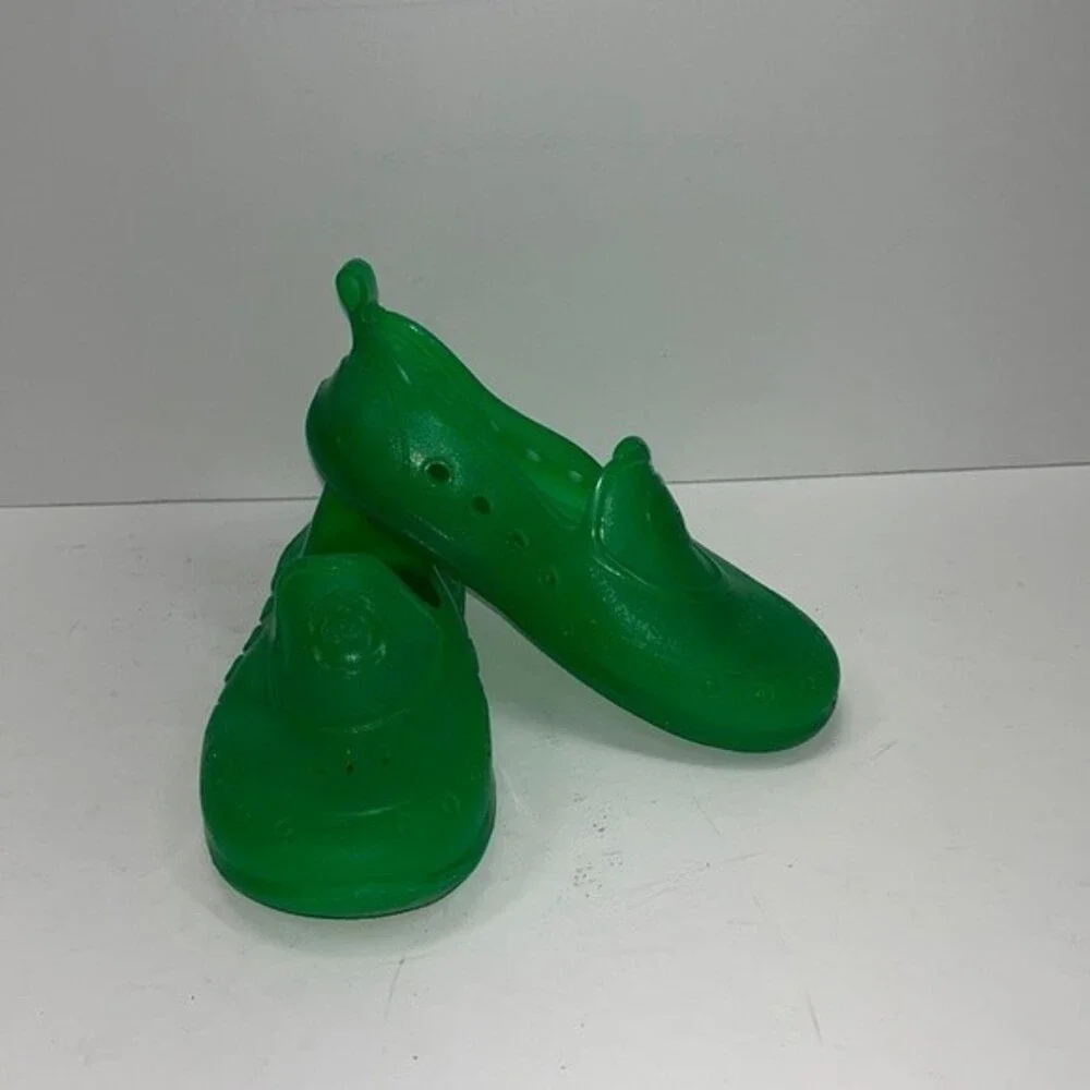 Speedo Green Jelly Boys Kids Size M 7-8 Water Shoes Slip On